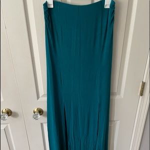 FP Beach Turquoise Slit Maxi Dress